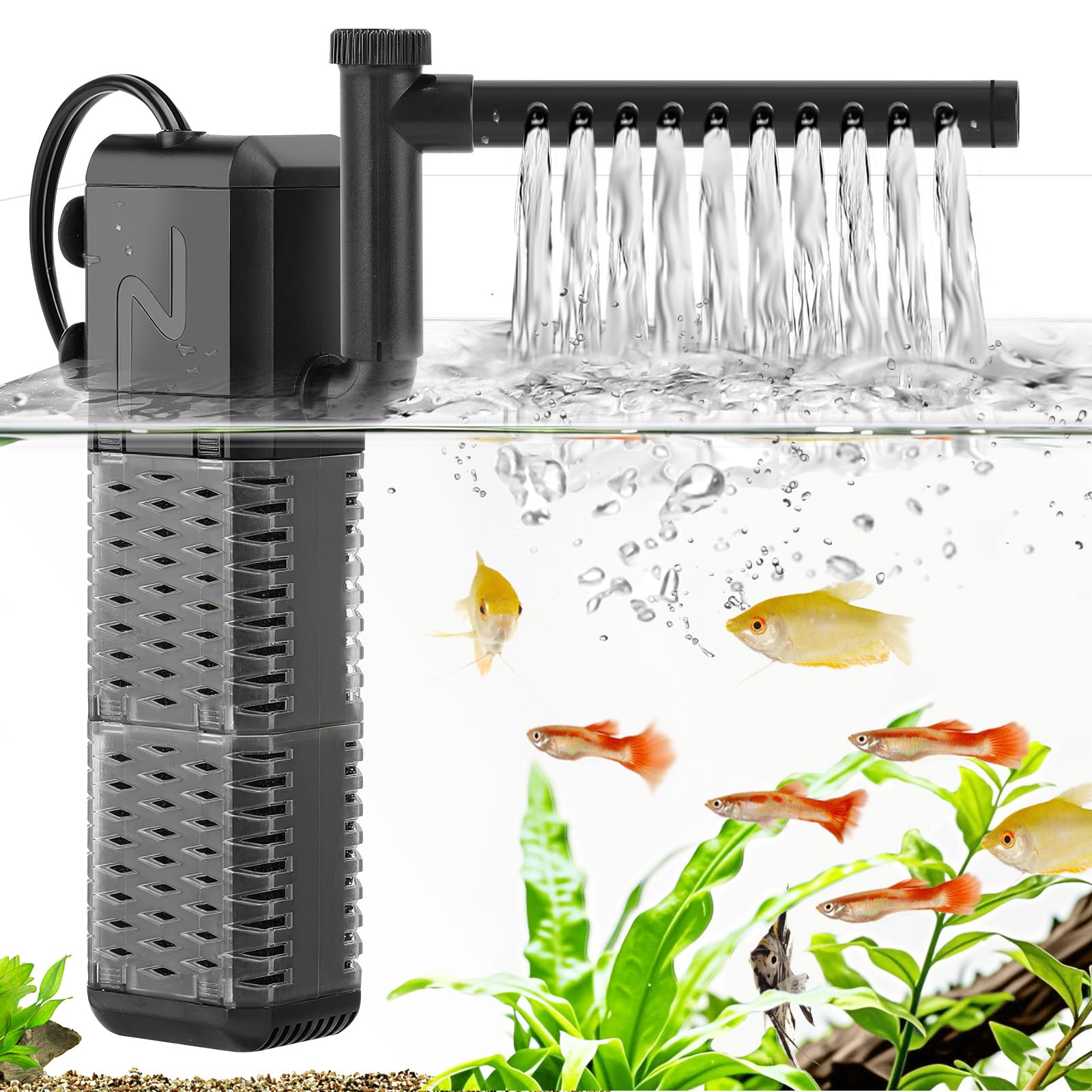 Amazon | AQQA 水槽フィルター 水中フィルター 45~80cm水槽適用 800L/H